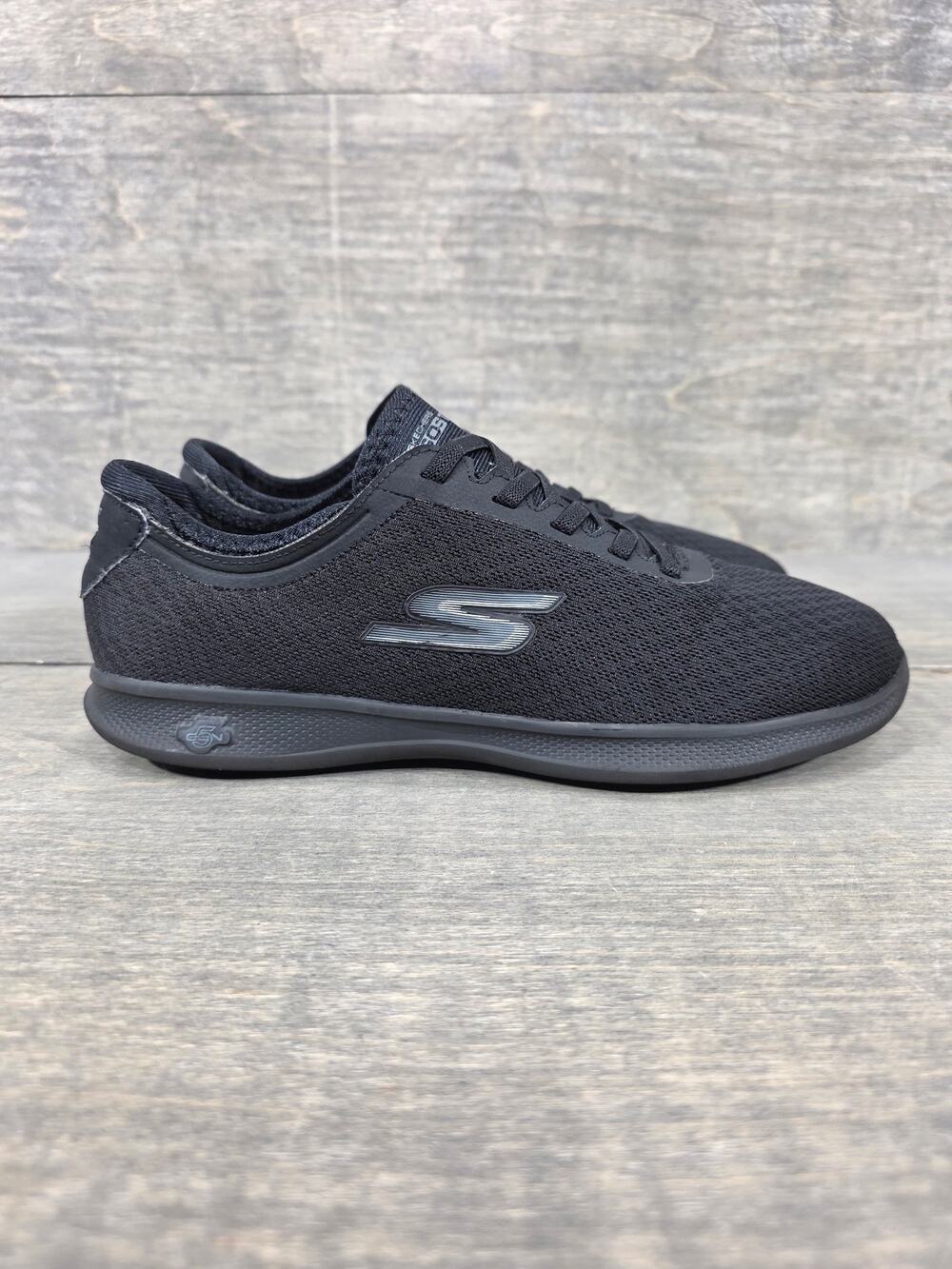 Skechers Go Step Lite Dashing Black Slip-On Walking Shoes Women's US 9